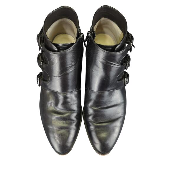 MICHAEL Kors Prudence Ankle Boots Booties Monk Strap Black Leather Women 9.5‎ - Picture 4 of 8